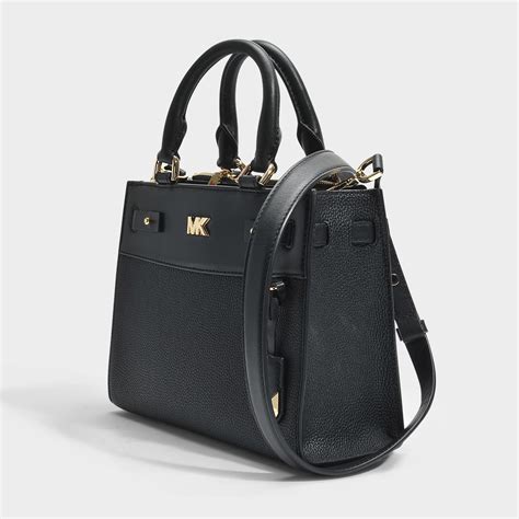 michael kors mott leather tote|Michael Kors black studded handbag.